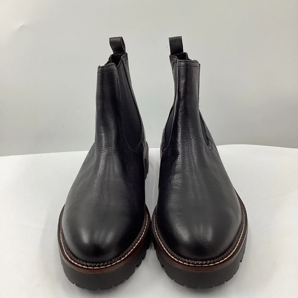 Caslon Miller Chelsea Water Resistant Black Leather Ankle Boots